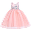 Girl Butterfly Pattern Meshed Princess Dress