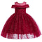 Girl Cotton Mesh Sequin Print Princess Dress