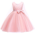 Girl Cotton Bowknot Pattern Meshed Tutu Princess Dress