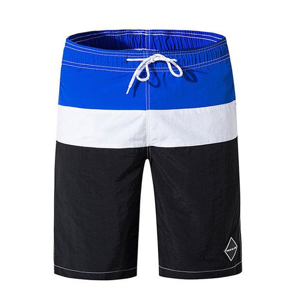 Men Solid Color Blocking Beach Shorts