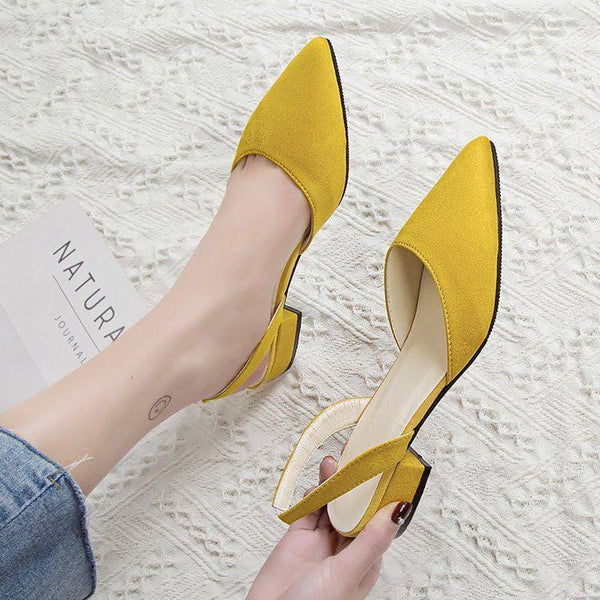 Women Casual Pointed Toe Thick Heel Sandals Shoes