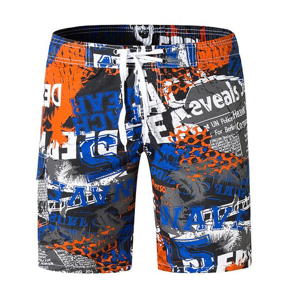 Men Fashion Print Quick Drying Sports Shorts