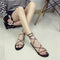 Cross Lace-up Flat Sandals Shoes
