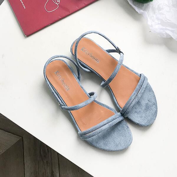 Comfortable Frosted Upper Spaghetti Strap Sandals Shoes