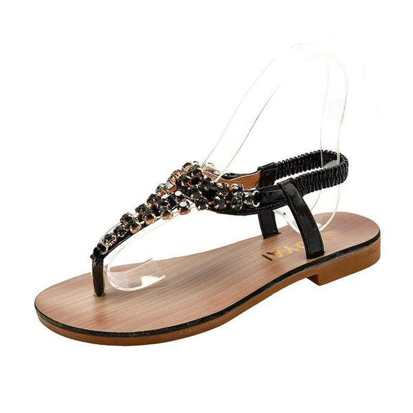 Women Casual Beaded Flat Beach Sandals Shoes