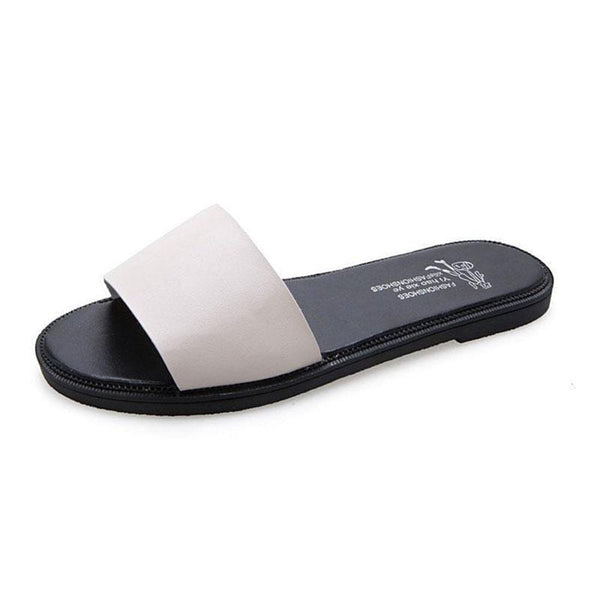 Women Fashion PU Upper Flat  Anti Skid Slippers Shoes