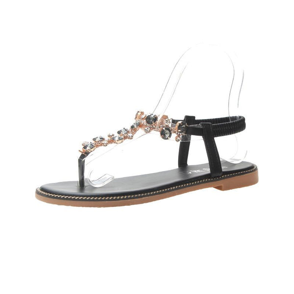Boho Style Women Casual Beaded Flat Sandals Shoes