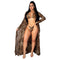 Fashion Sexy V Neck Leopard Print Women 3pcs/set Sun-protection Swimsuits With Cover Up