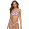 Hot Sale Strapless Tassels Decor Women Geometric Print Two-pieces Swimsuit