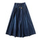 Women Simple Double Pocket High-waisted Lace-up Denim Skirt