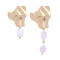 Creative Asymmetric Design Uneven Surface Pearl Earrings