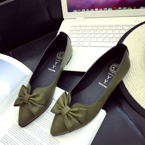 Bowknot Design Office Women Basic Pointed-toe Shoes