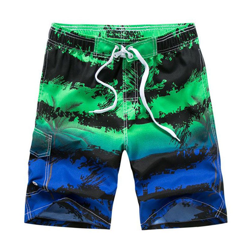 Men Stripe Print Loose Shorts