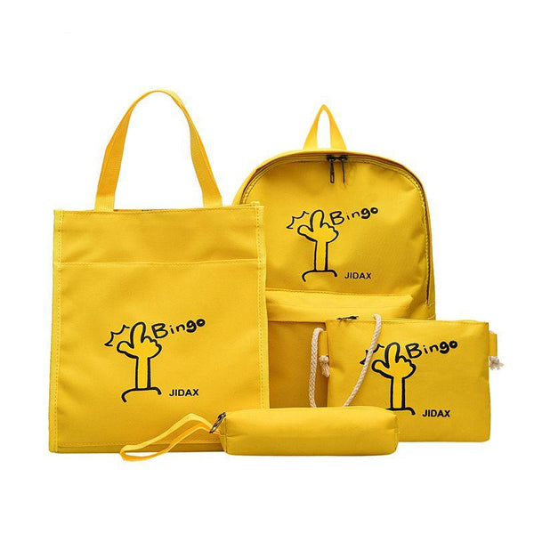 Campus Girl Fashion 4pcs/set Multifunctional Nylon Backpack Tote Bag