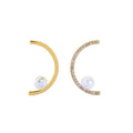 Asymmetric Design Women S925 Stud Imitation Pearl Earrings