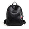 Casual Lady Solid Color PU Leather Large Capacity Campus Style Backpack