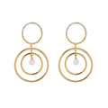 Fashion Geometric Design Women Hollow Round Shape Pearl Earrings