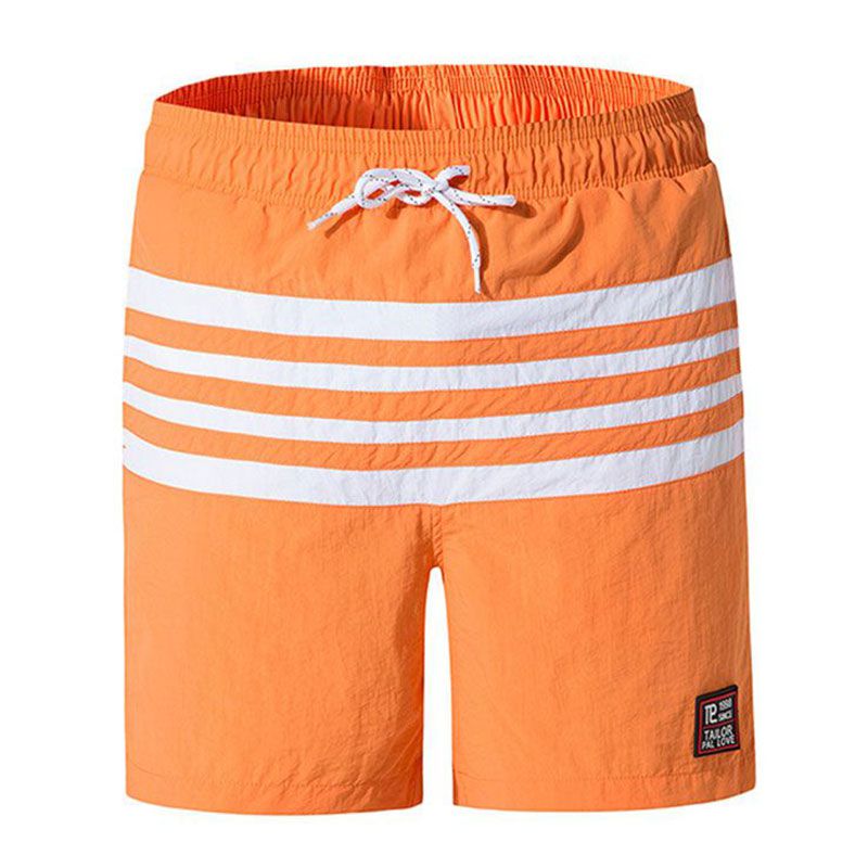Men Striped Patchwork Casual Sports Shorts
