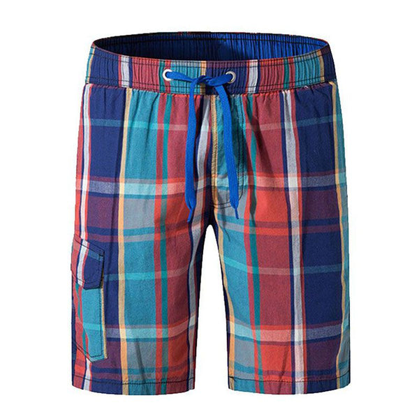 Men Cotton Print Drawstring Loose Casual Shorts