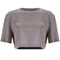 Hot Sale Women Simple Basic Round Collar Short-sleeve Shiny Crop Top