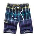 Men Plaid Print Casual Sports Shorts