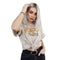 Women Casual Round Collar Short-sleeve Cartoon Print T-shirt