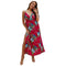 Hot Sale Women Vacation Style Side-slit Floral Print Slip Dress