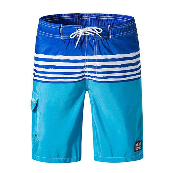 Men Striped Print Loose Casual Shorts