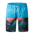 Men Tropical Plant Printed Drawstring Shorts