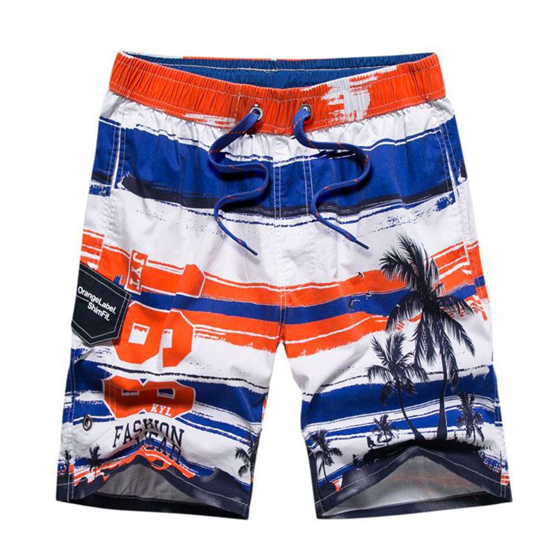 Fashion Men Print Quick Drying Holiday Beach Shorts