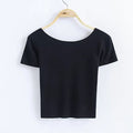 Hot Sale Women Simple Basic Solid Color Short-sleeve Crop Top