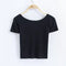 Hot Sale Women Simple Basic Solid Color Short-sleeve Crop Top