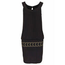 Women Round Neck Sleeveless Graphic Print Figure Flattering Knit Dress