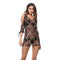 Women Fashion Flower Pattern See-through Lace Cool-shoulder Cover-ups