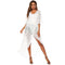 Women Half-sleeve Solid Color Ruffled Lace-up Loose Lace Cover-ups