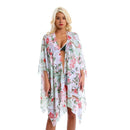 Women Fashion Floral Print Quick-dry Chiffon Sun-protective Cover-ups