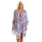 Women Fashion Geometric Rose Print Chiffon Sun-protective Cover-ups