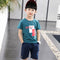 2 Pcs Junior Boys Letters Print Short Sleeves And Shorts