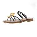 Flower Pattern Two Wearing Ways Design Flat Sandals Shoes