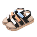 Hook And Loop Design Color Matching Slingback Sandals