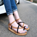 Casual Cross Strap Toe Ring Sandals Shoes