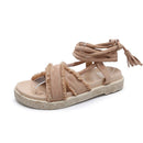 Fashion Suede Cross Lace-up Design Solid Color Sandals Shoes