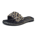 Beaded Design Antiskid Flat Slippers Shoes