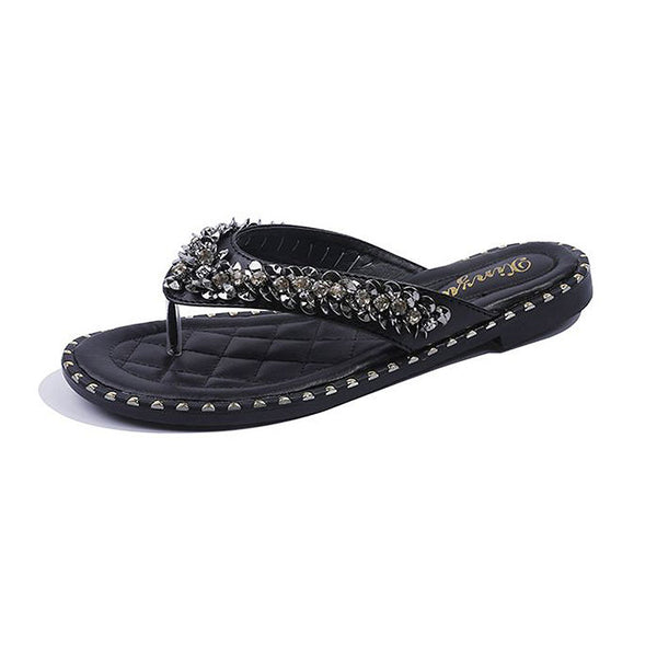 Beaded Design Flip-flop Slippers Shoes
