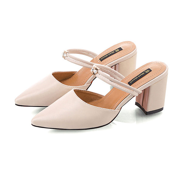 High Quality PU Pointed Toe Slippers Shoes