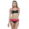 Elegant Women Contrast Halter Pattern Vintage Two-pieces Swimsuit