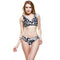 Elegant Women Contrast Flower Printed Simple Two-pieces Swimsuit