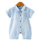 Baby Boy Pocket Adorable Pig Print Denim Romper