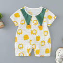 Baby Boy Fashion Print Short Sleeves Romper