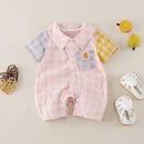 Baby Boy Cotton Plaid Print Romper